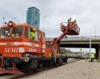 עבודות תשתית במסילות הרכבת. קרדיט: רכבת ישראל