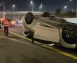 אמש: שני כלי רכב התהפכו בתאונת דרכים במחלף אשדוד צפון